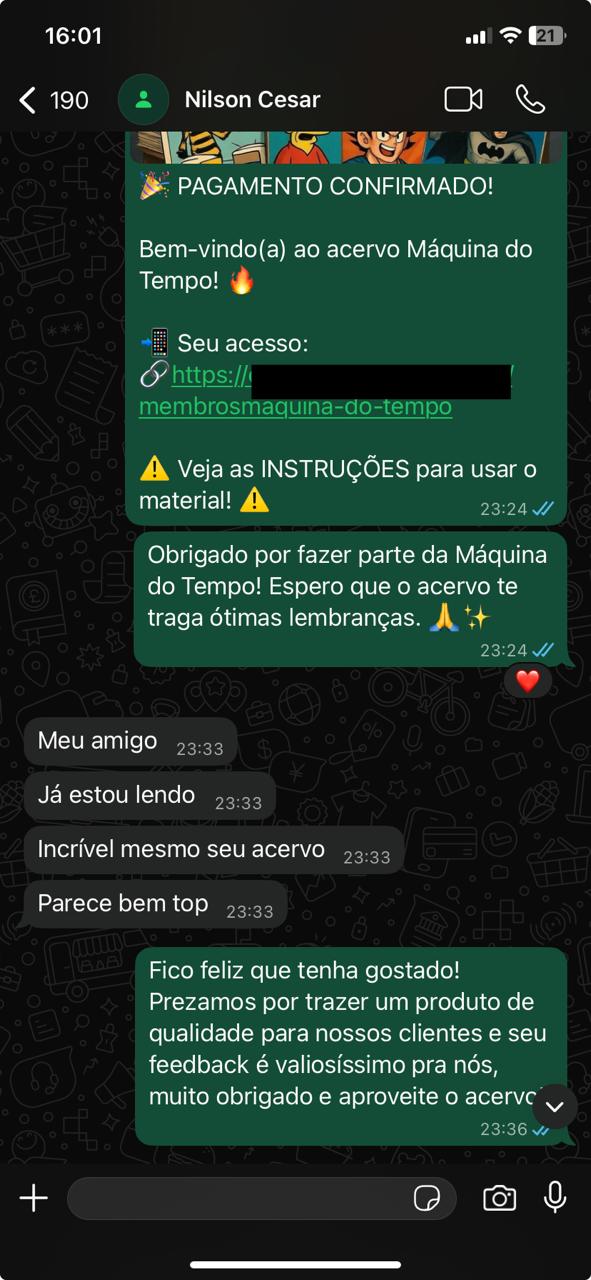 Depoimento real WhatsApp
