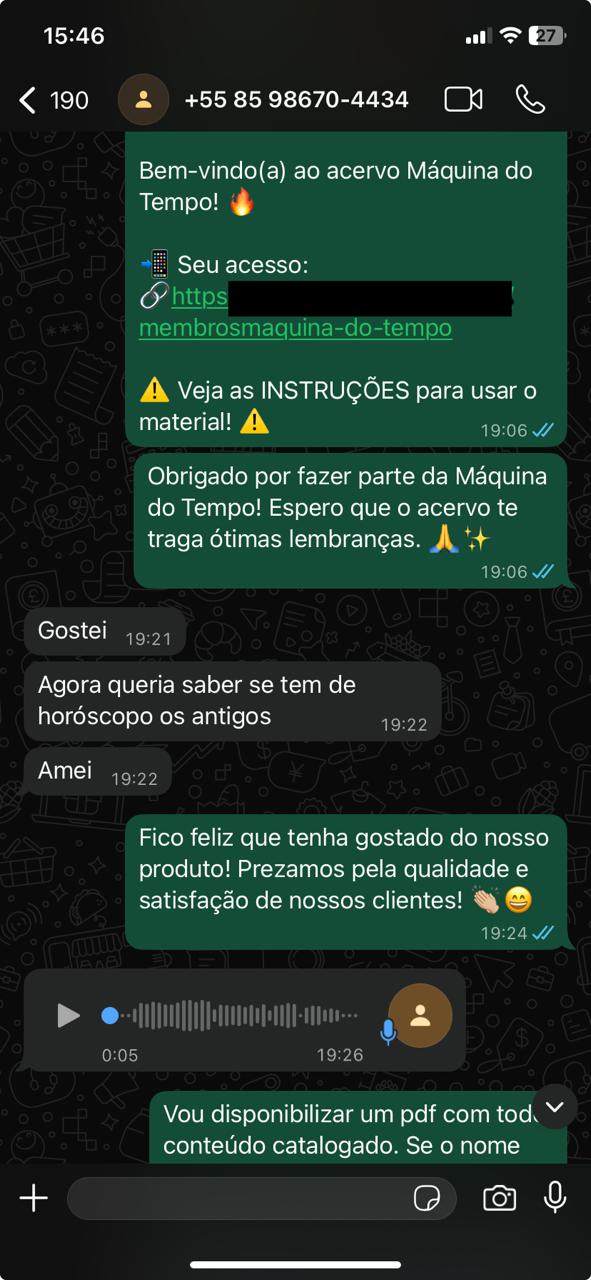 Depoimento real WhatsApp